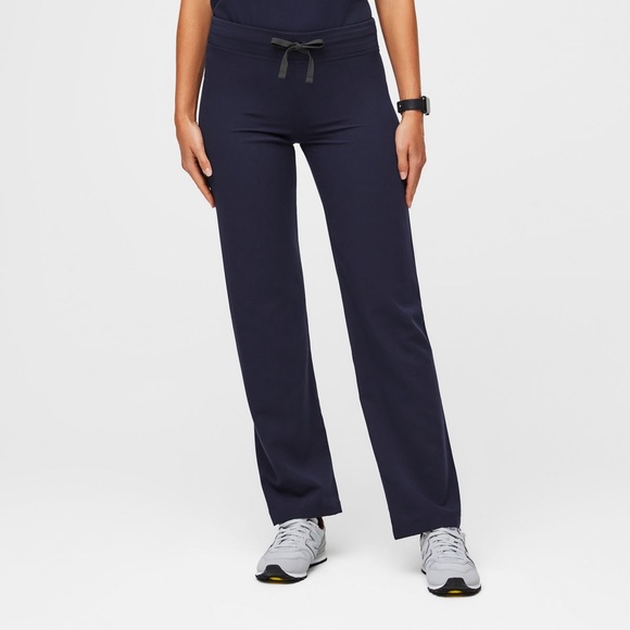 Figs Livingston Scrub Pants Straight Leg Yoga Waistband With Drawstring Sz XL
